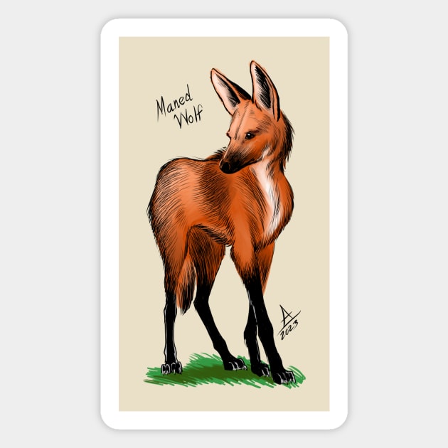 Maned Wolf Magnet by Amberchrome